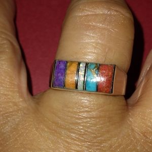 ❤STUNNING!/COLORFUL GEMSTONES RING SZ,9💕